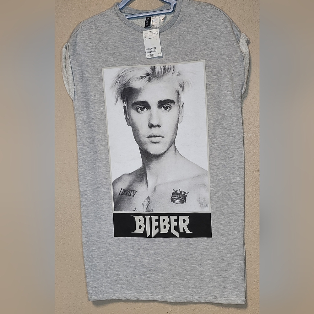 H & M Justin Bieber Sweatshirt Dress Purpose World Tour 2016 Size 6